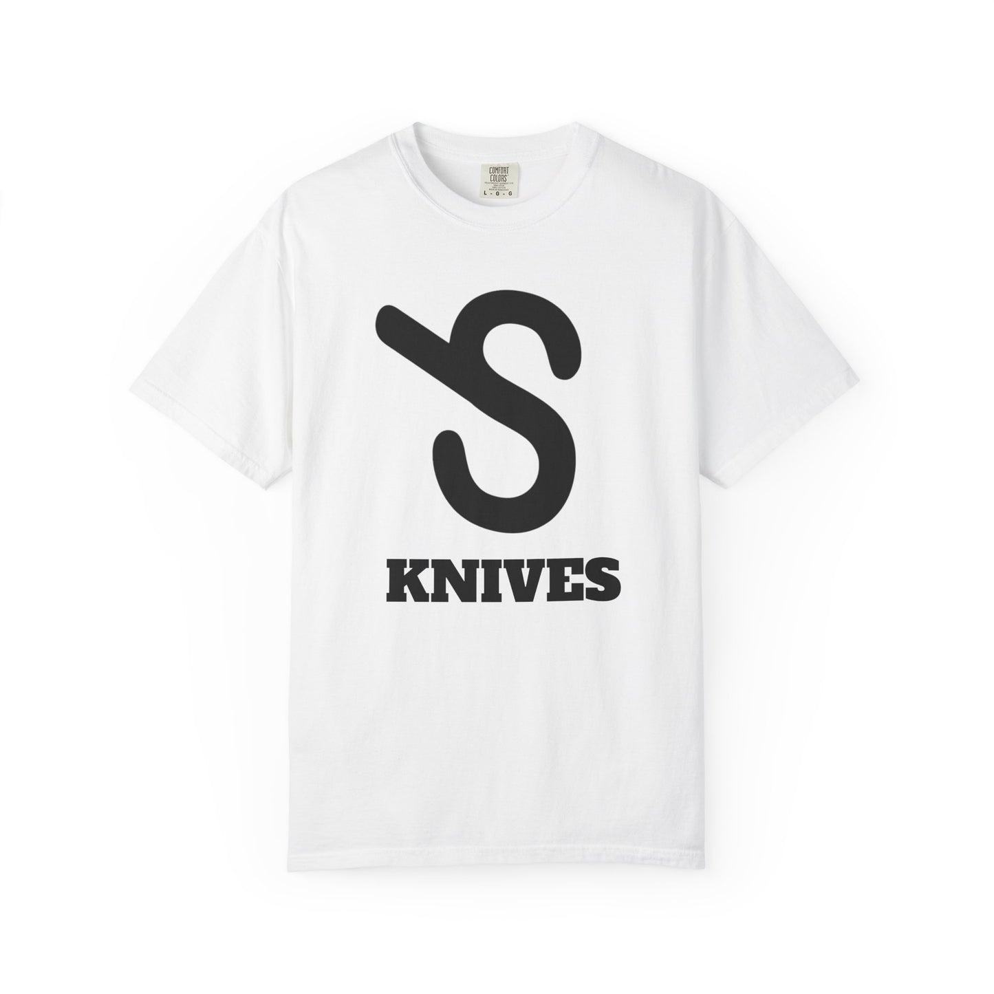 Unisex Garment-Dyed T-Shirt with Bold 'S Knives' Print - Casual Streetwear