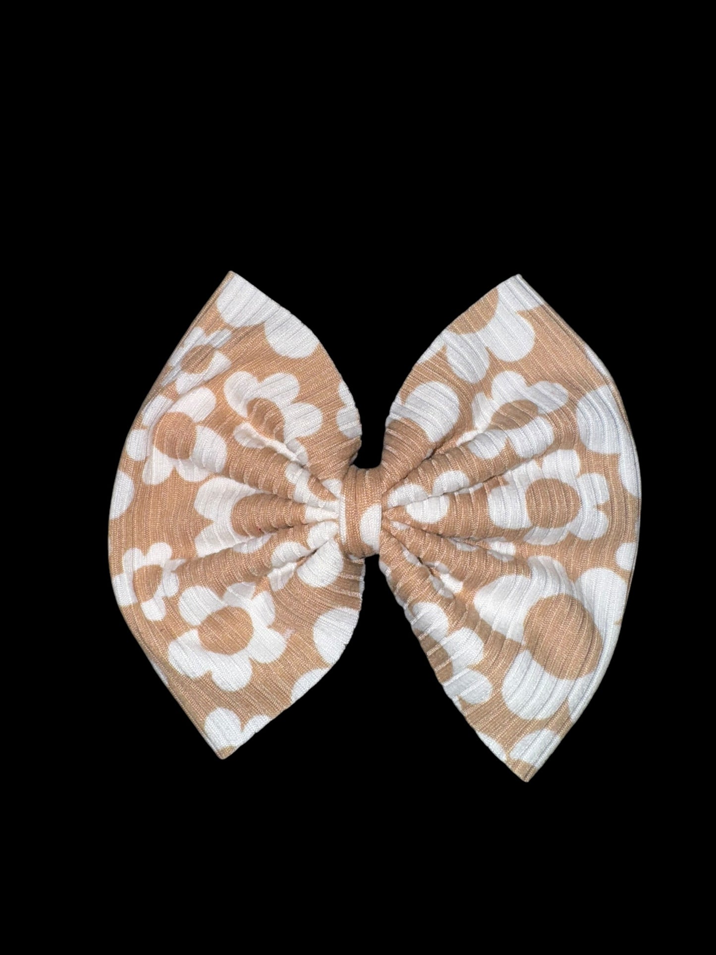 Tan floral Clip bow