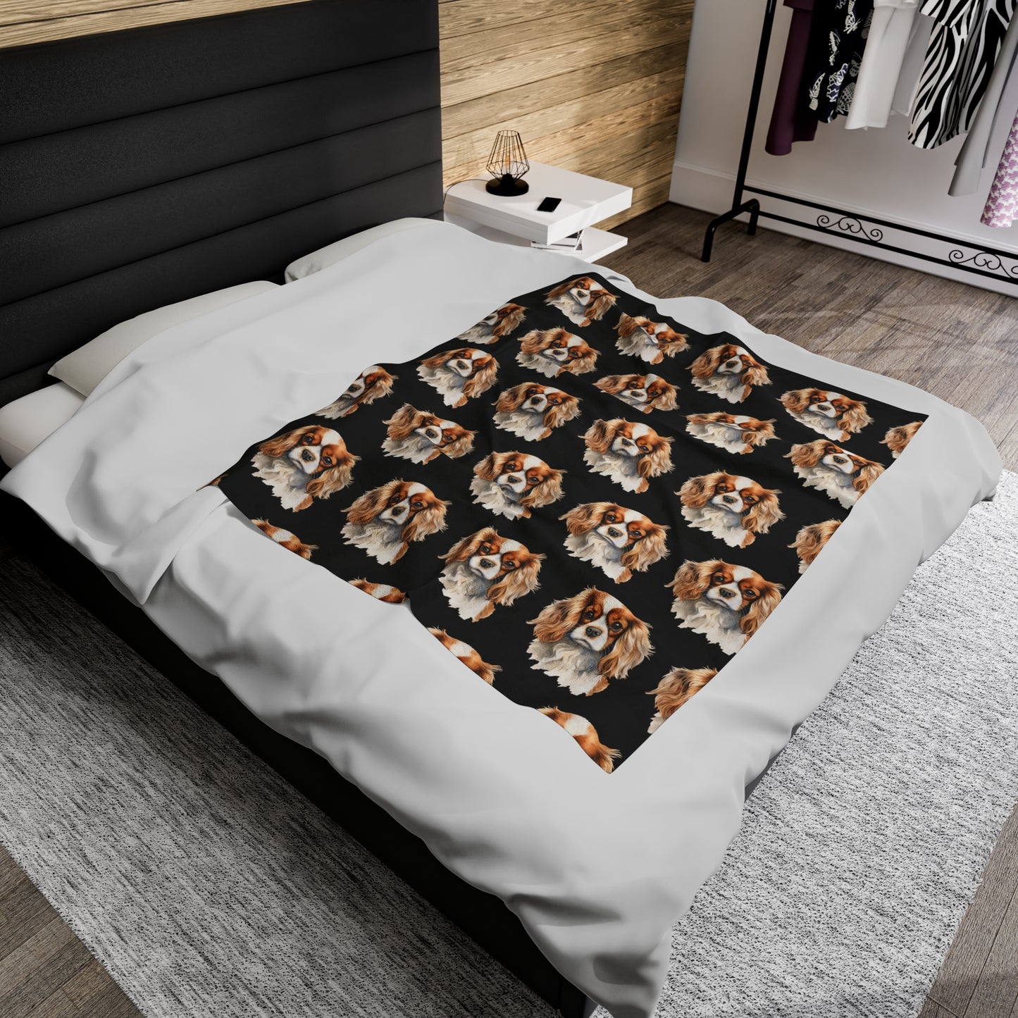 Cavalier King Charles Velveteen Plush Blanket