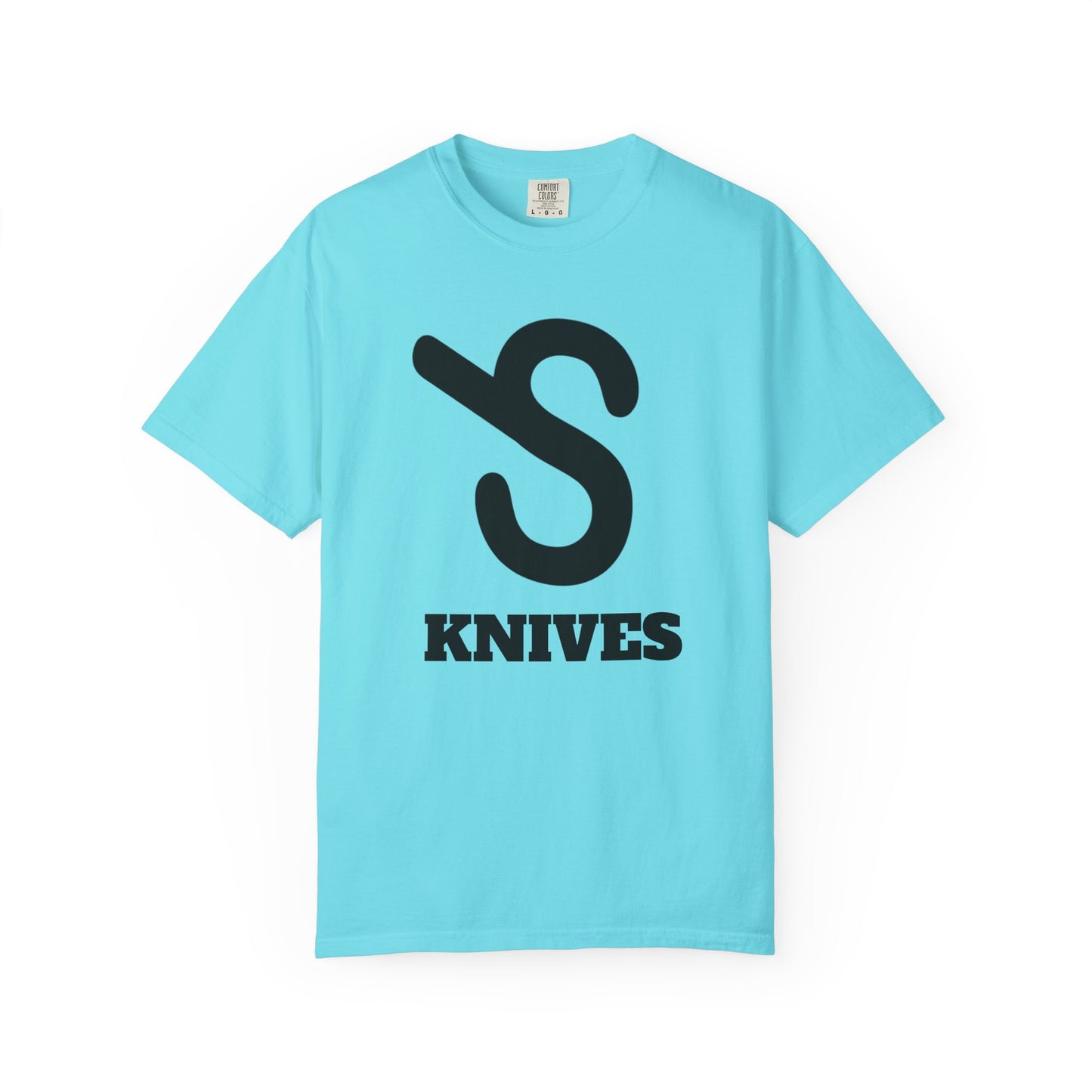 Unisex Garment-Dyed T-Shirt with Bold 'S Knives' Print - Casual Streetwear