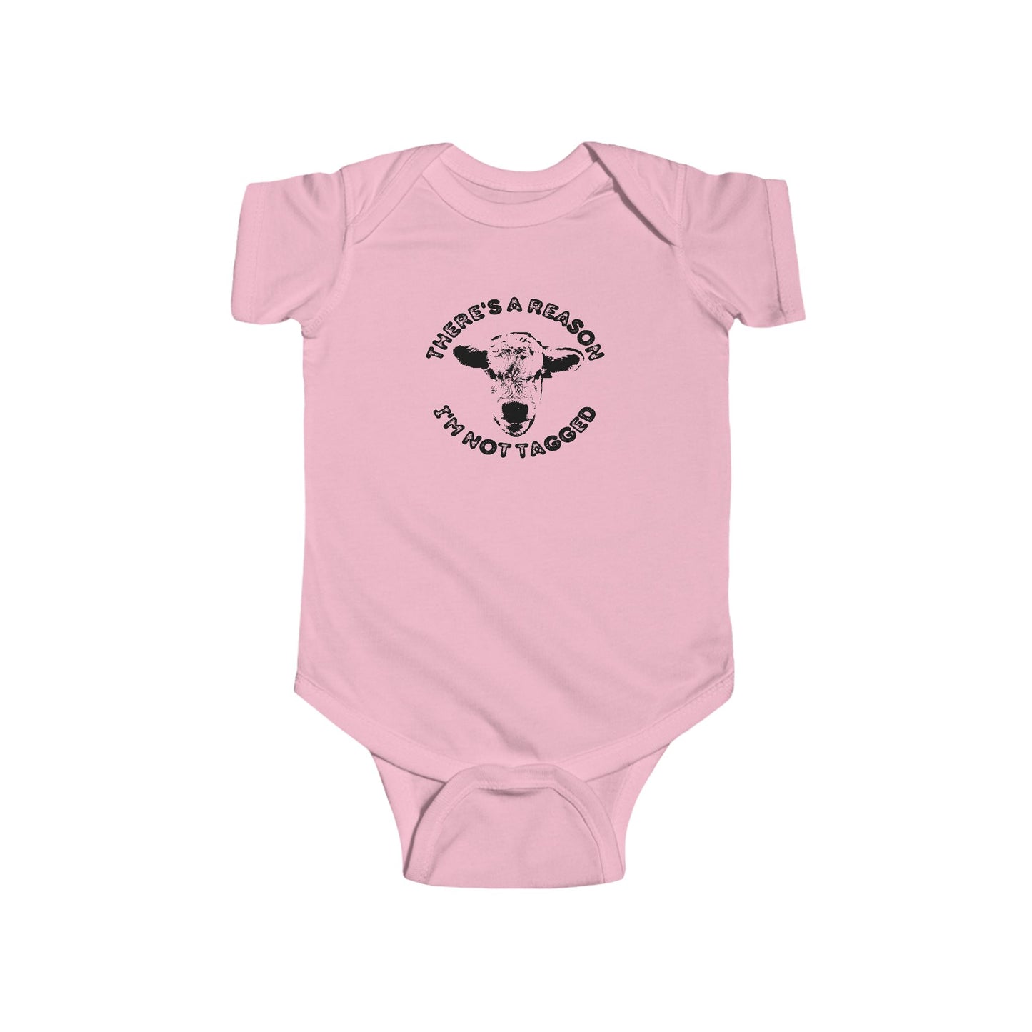 Baby onesie "There's a Reason I'm Not Tagged"