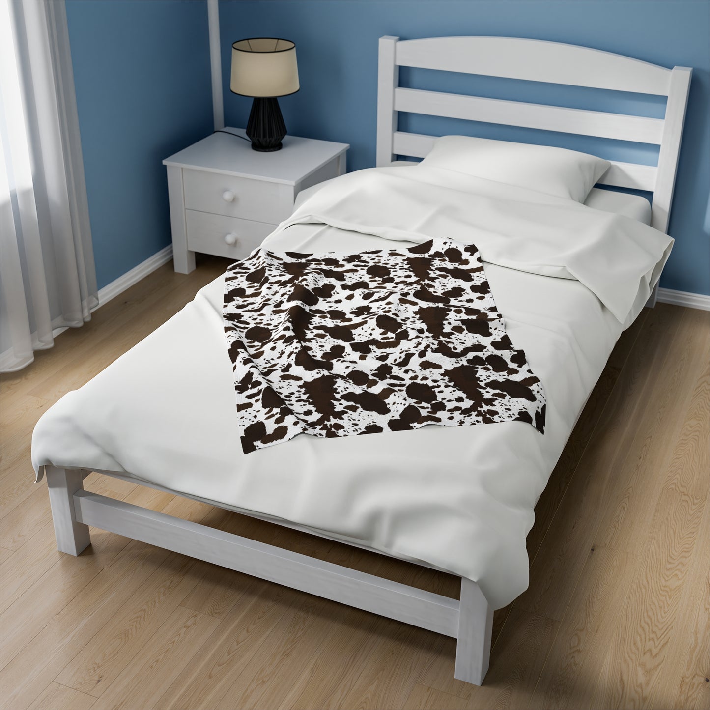 Cow Print Velveteen Plush Blanket