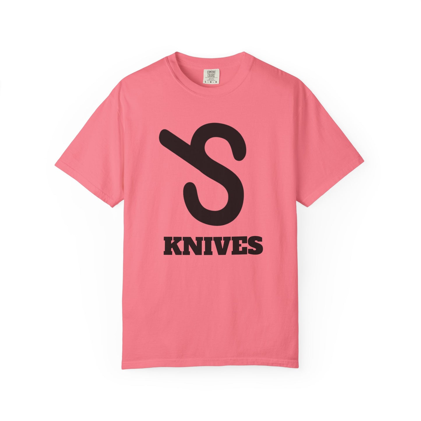 Unisex Garment-Dyed T-Shirt with Bold 'S Knives' Print - Casual Streetwear