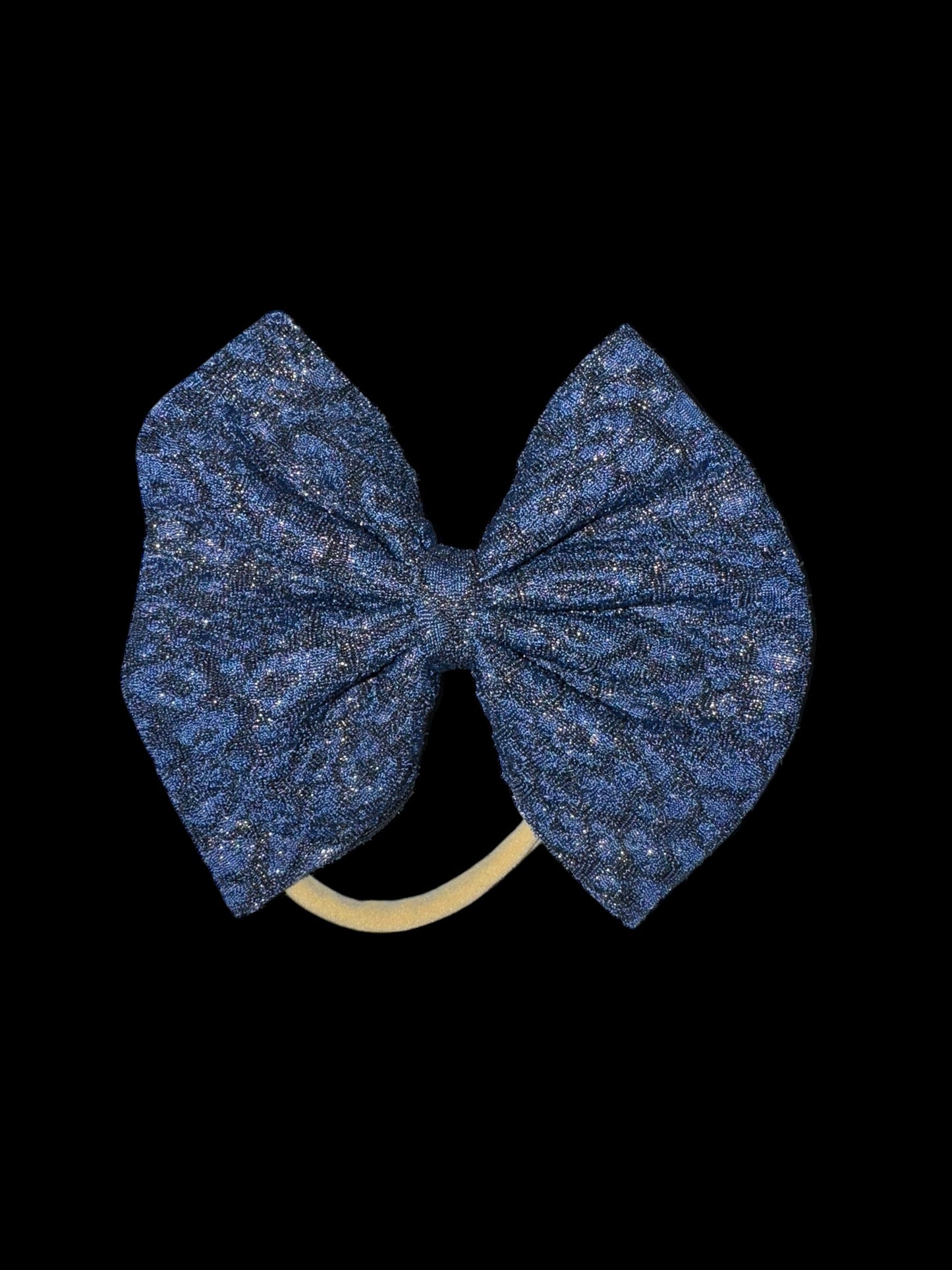 Blue cheetah nylon bow