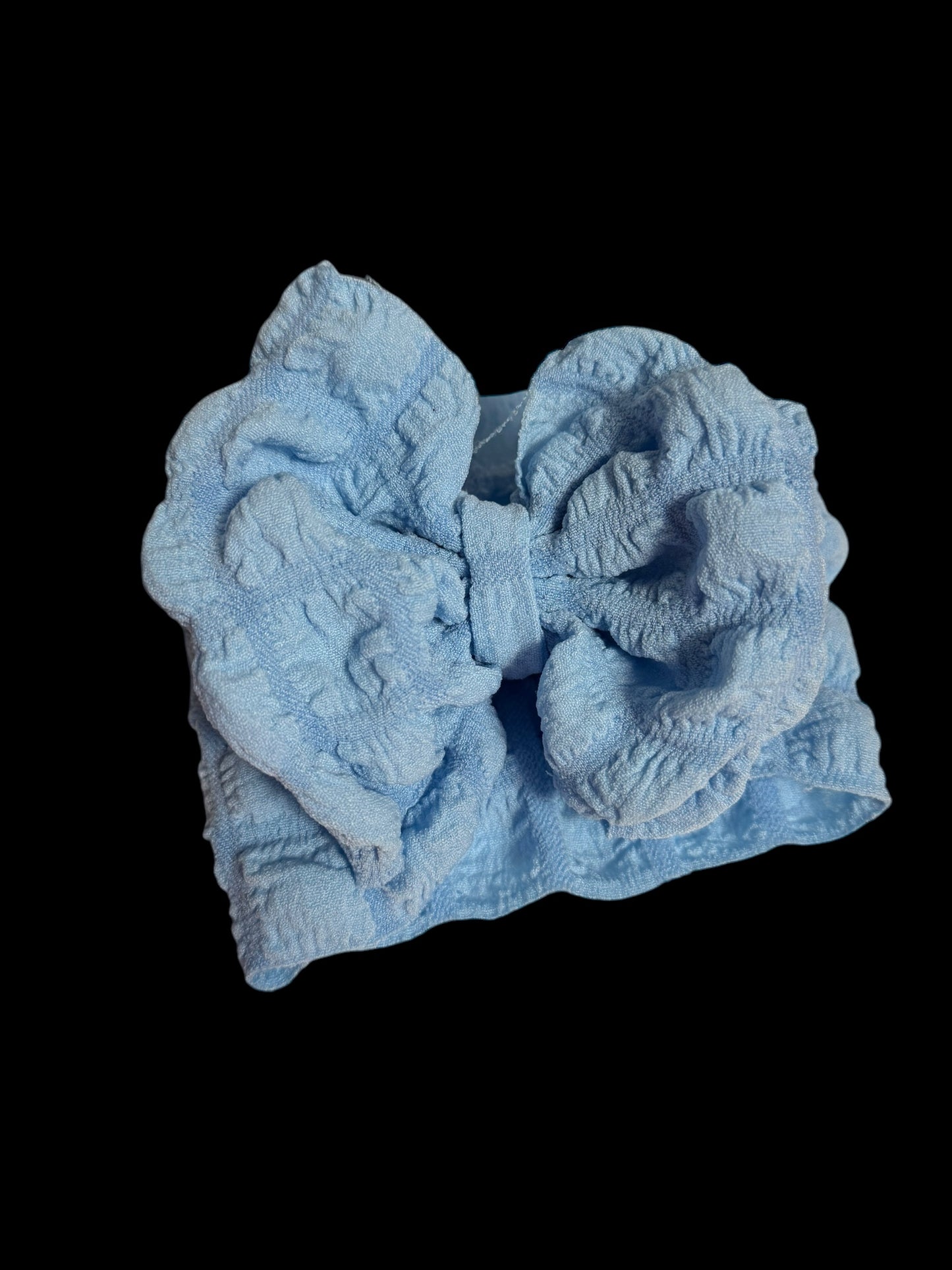 Puffy blue headwrap bow