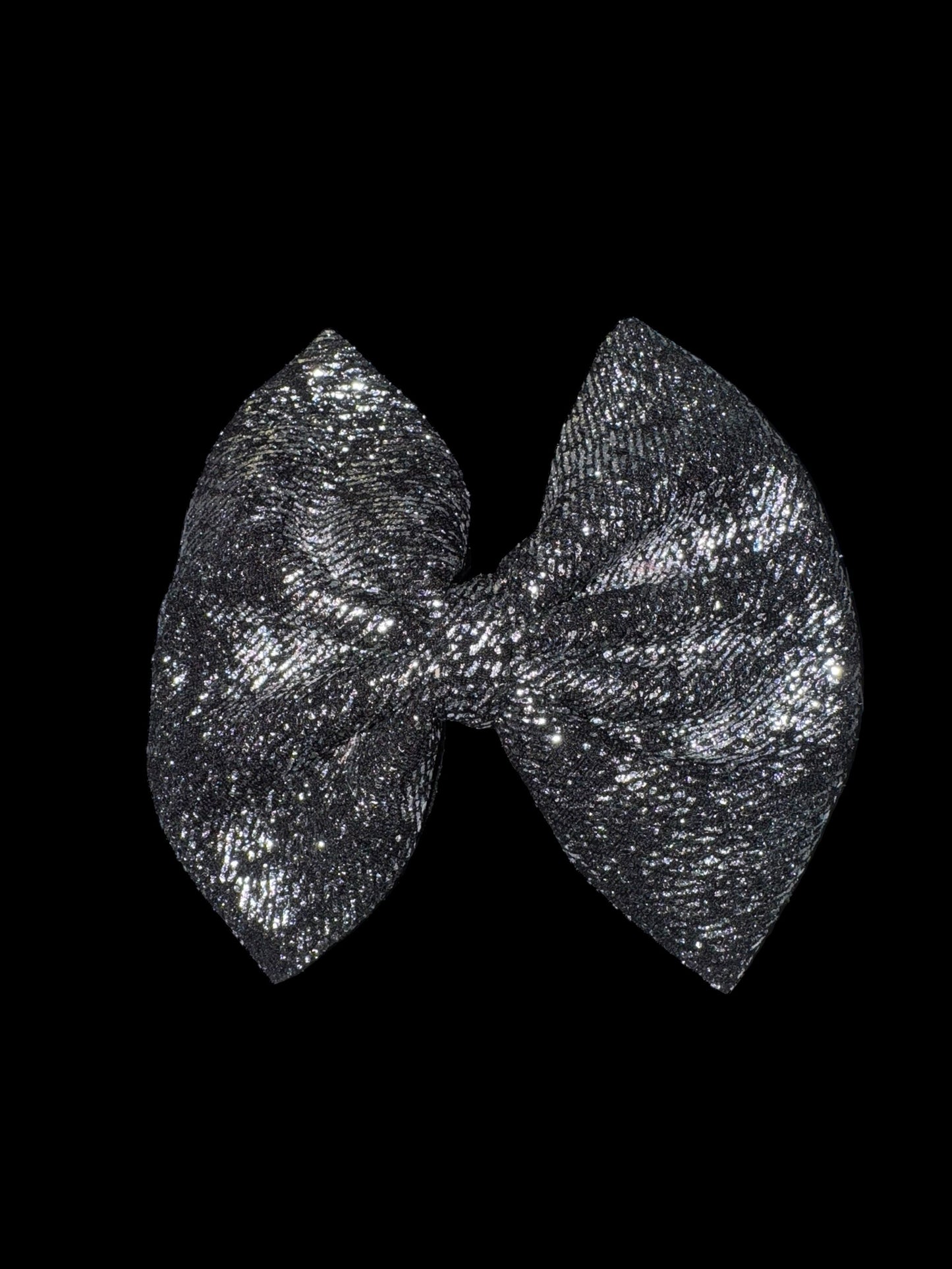 Silver/black clip bow