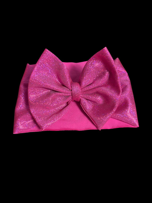 Pink headwrap bow