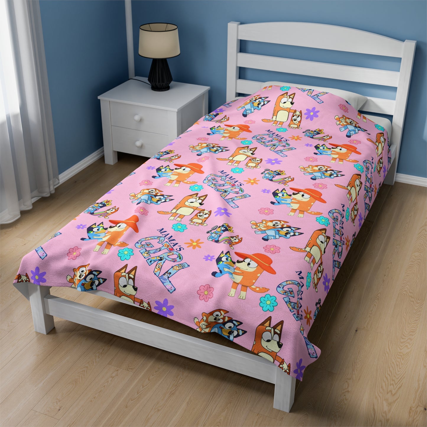 Bluey Mamas Girl Velveteen Plush Blanket