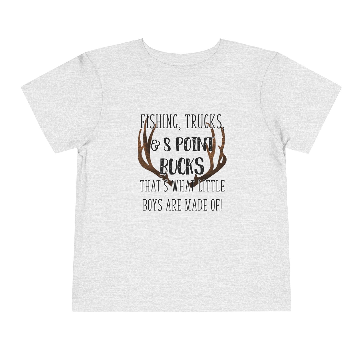 Fishing, trucks and 8 point bucks toddler boy tshirt