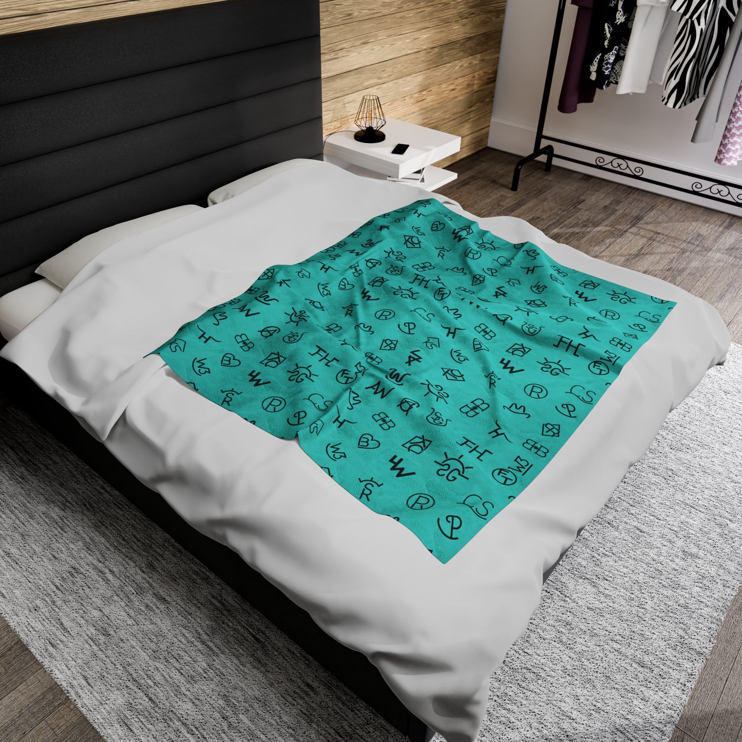 Turquoise brands Velveteen Plush Blanket