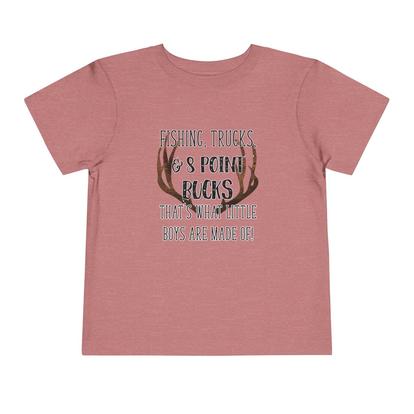 Fishing, trucks and 8 point bucks toddler boy tshirt