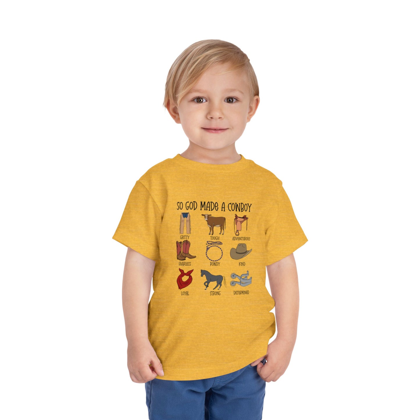 So God Made A Cowboy toddler tshirt