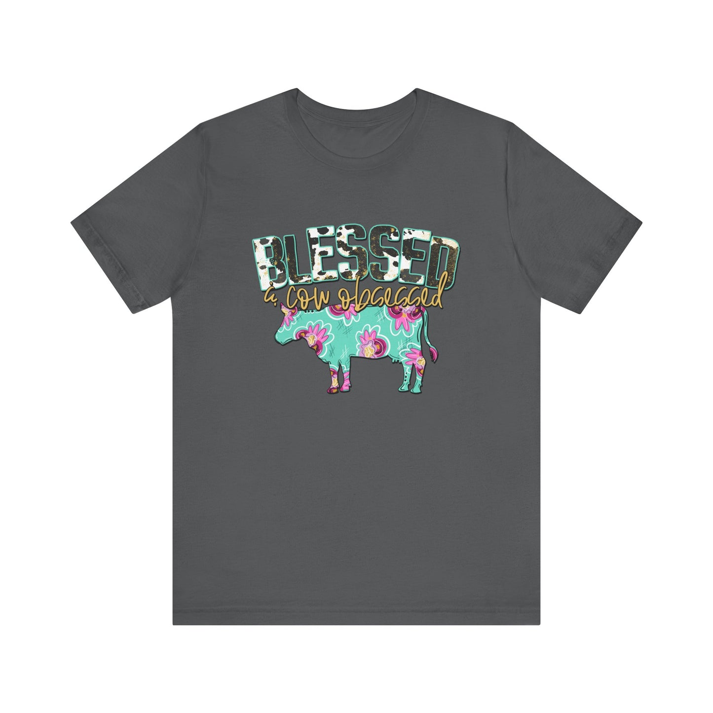 Blessed and cow obsessed adult tshirt