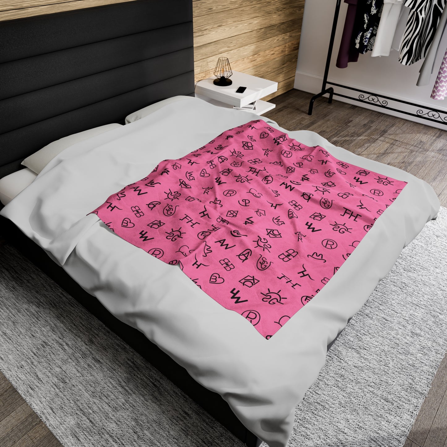 Pink Brands Velveteen Plush Blanket