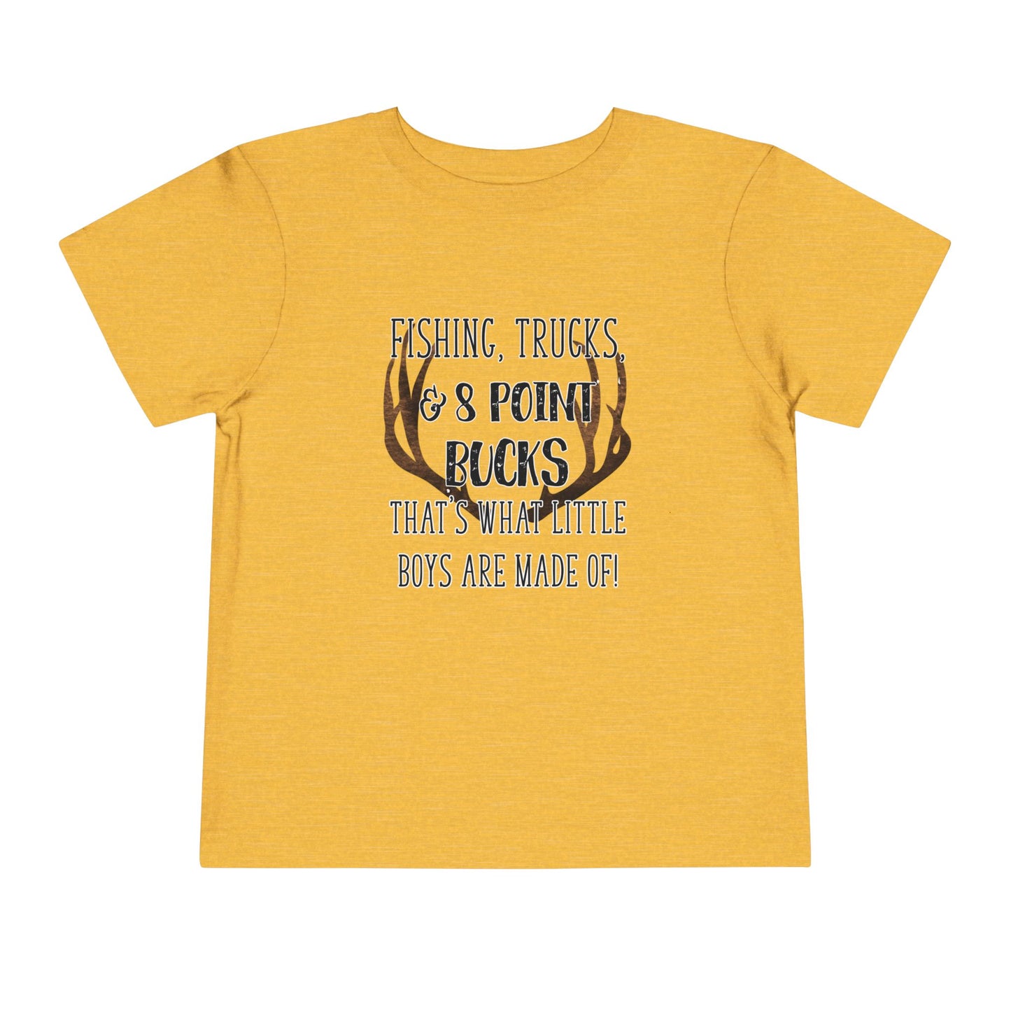 Fishing, trucks and 8 point bucks toddler boy tshirt