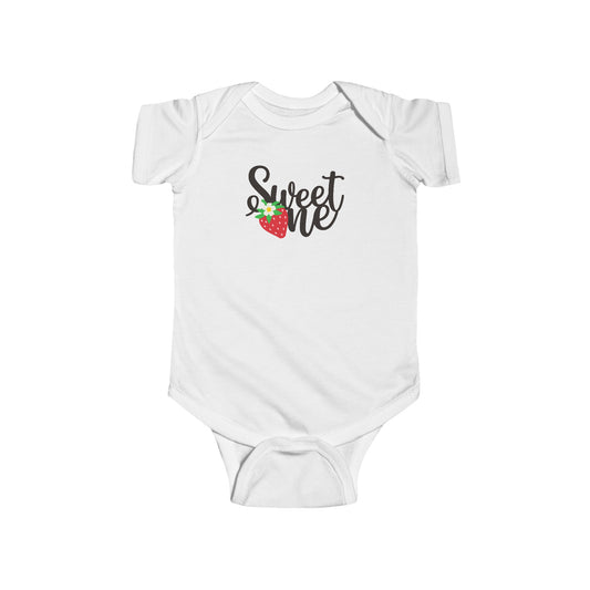 Sweet one strawberry baby onesie