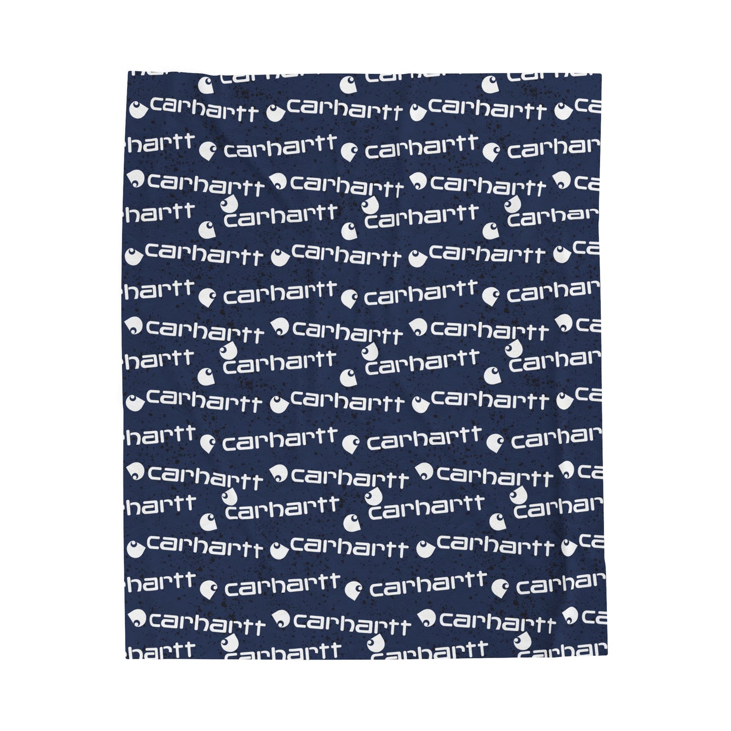 Navy Carhartt Velveteen Plush Blanket