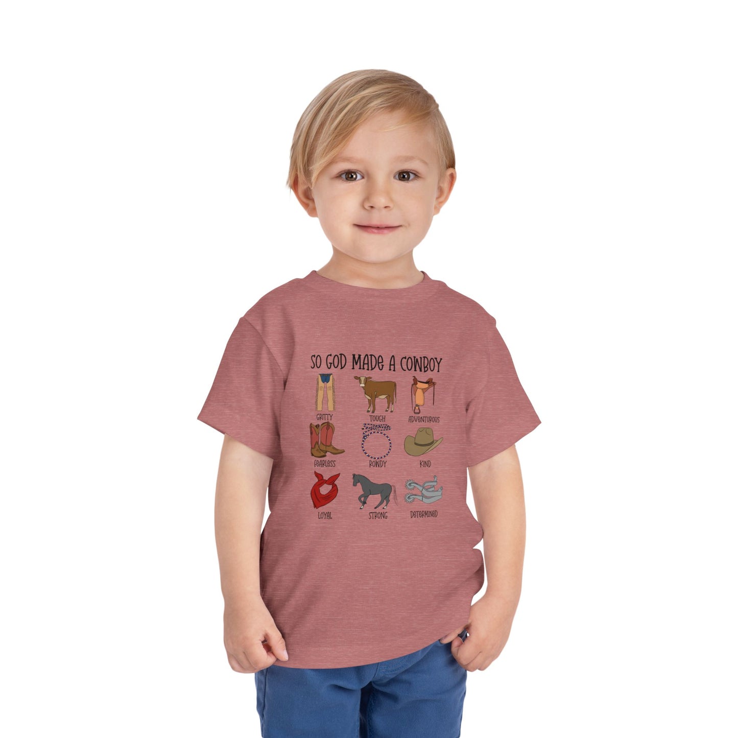 So God Made A Cowboy toddler tshirt