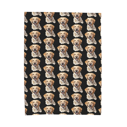 Labrador Retriever yellow lab Velveteen Plush Blanket