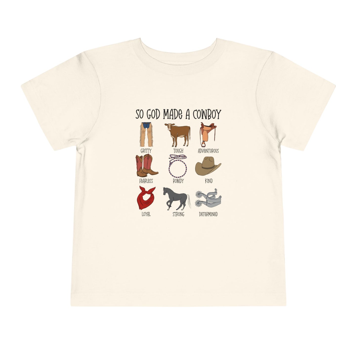 So God Made A Cowboy toddler tshirt