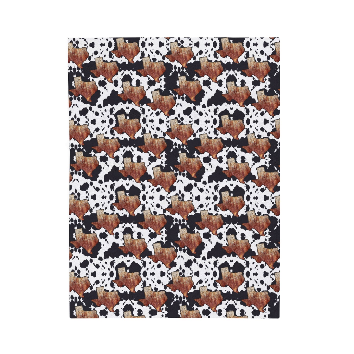 Texas cow print Velveteen Plush Blanket