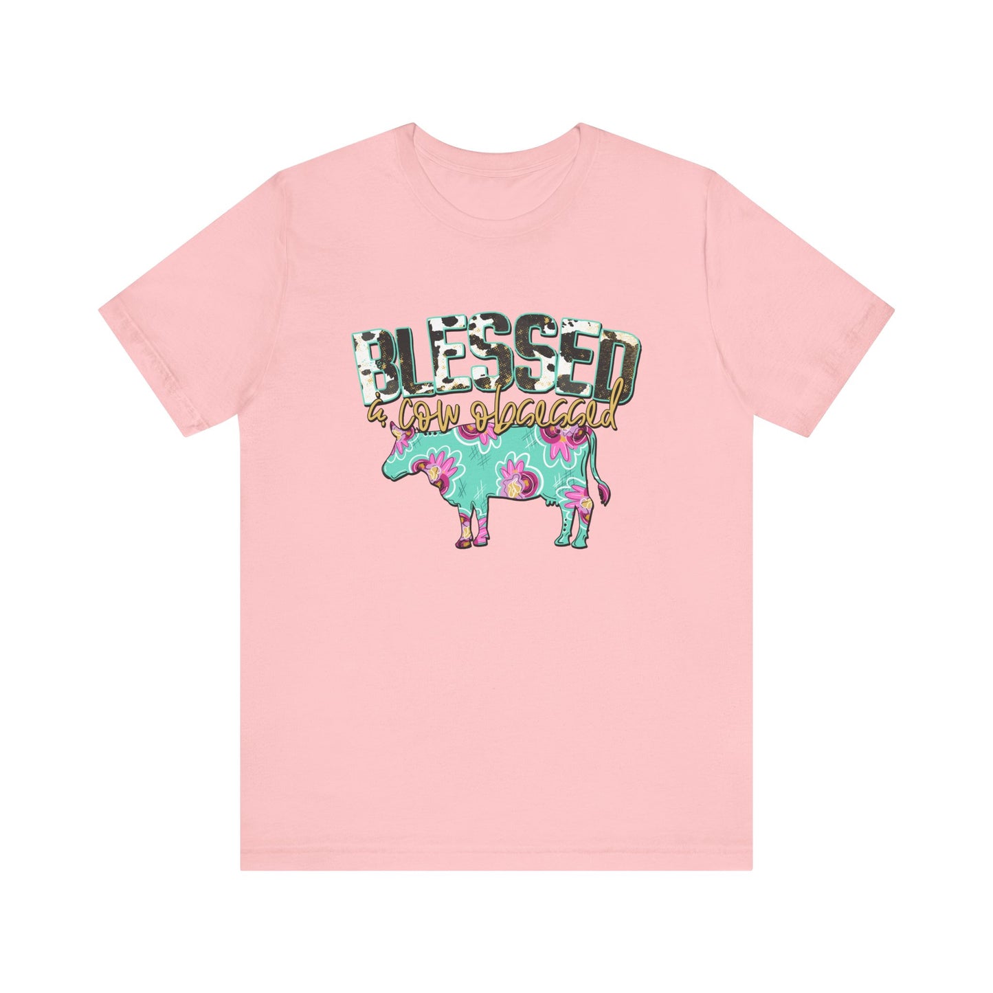 Blessed and cow obsessed adult tshirt