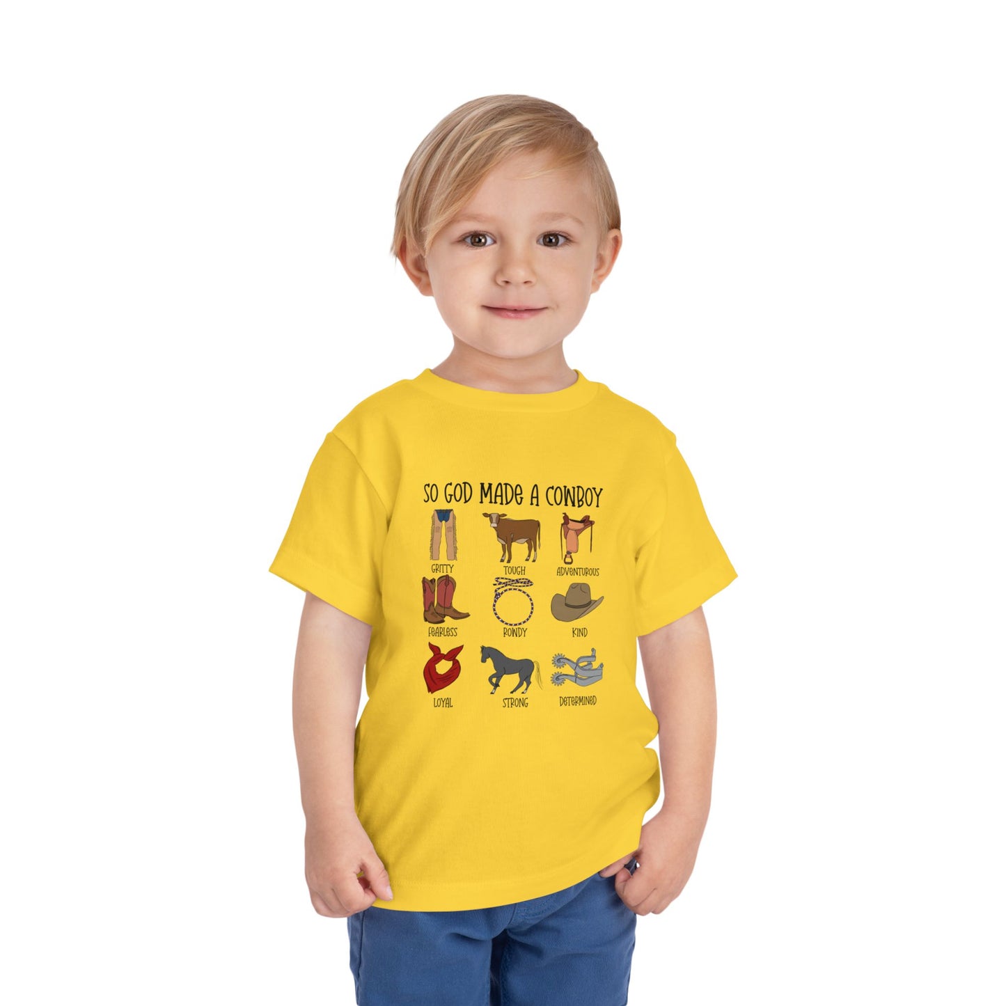 So God Made A Cowboy toddler tshirt