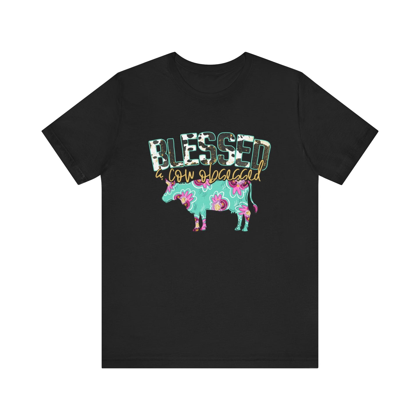 Blessed and cow obsessed adult tshirt