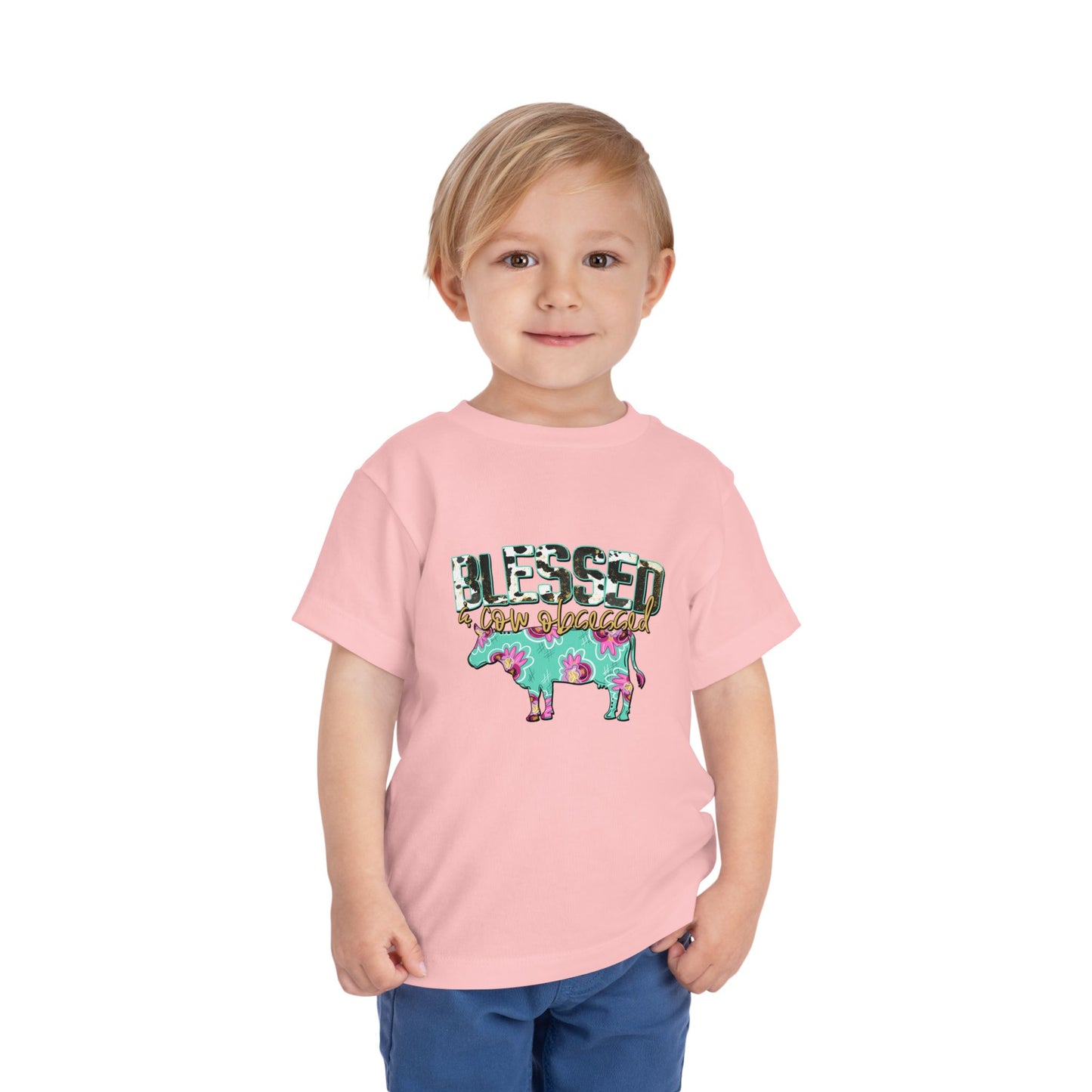 Blessed and cow obsessed toddler tshirt