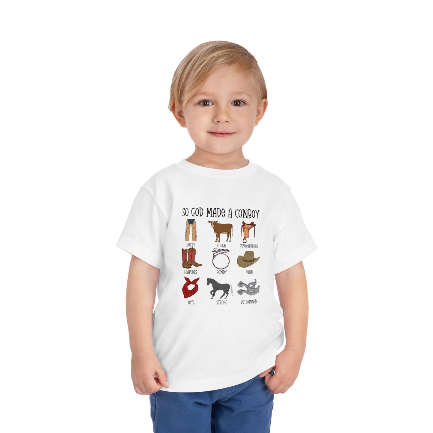 So God Made A Cowboy toddler tshirt