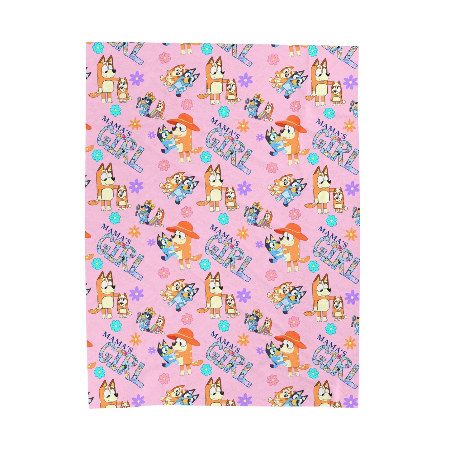 Bluey Mamas Girl Velveteen Plush Blanket