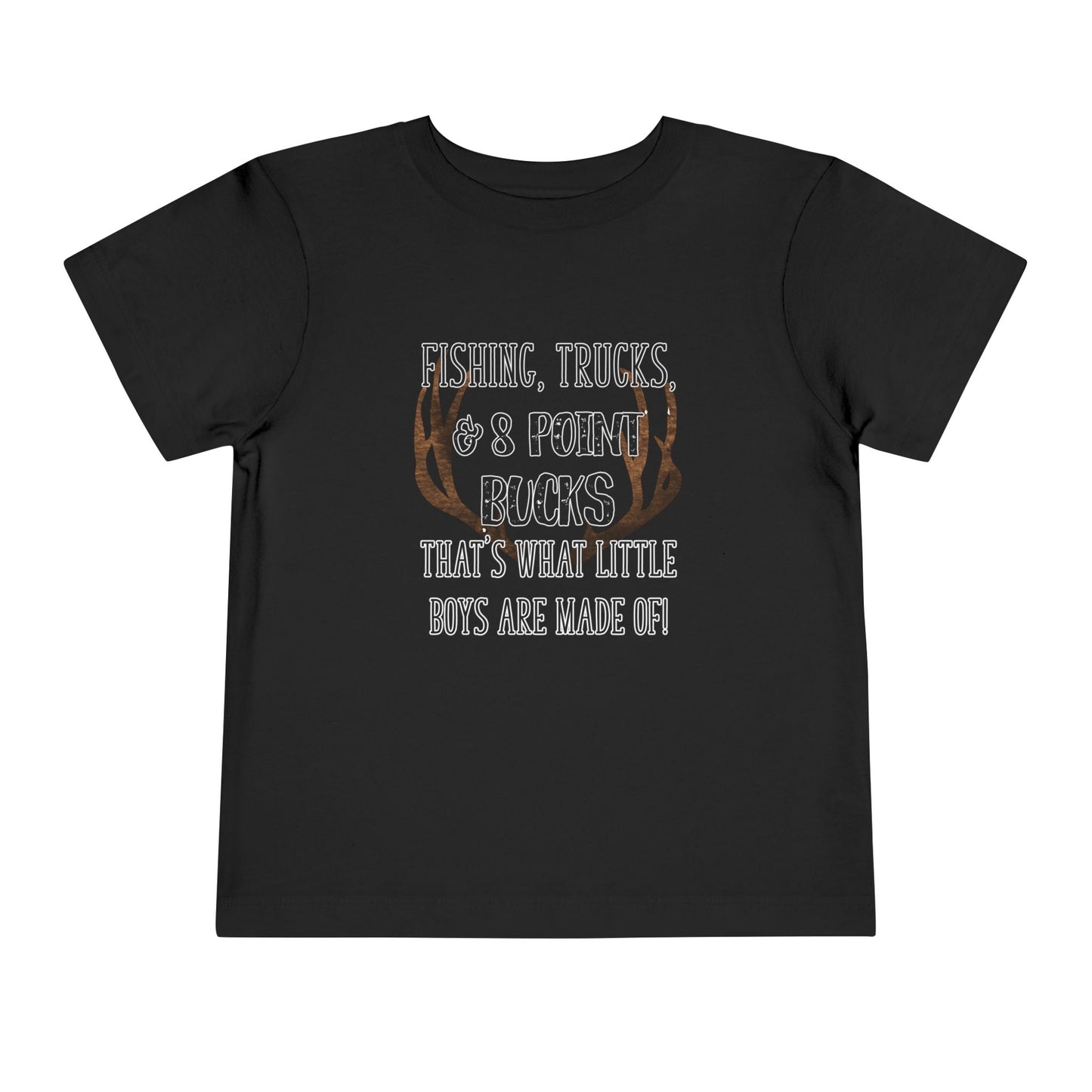 Fishing, trucks and 8 point bucks toddler boy tshirt