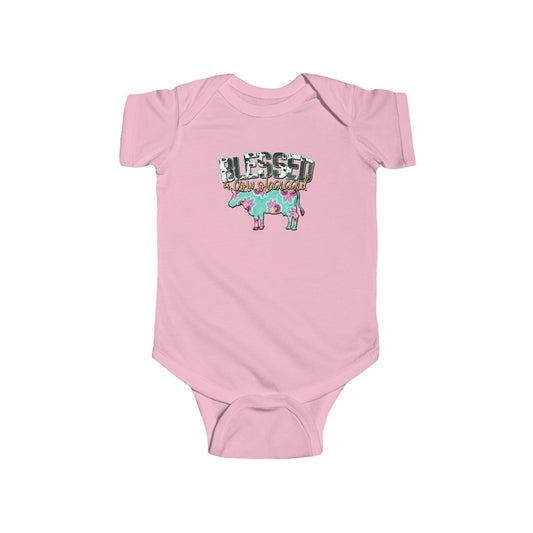 Blessed and cow obsessed baby onesie