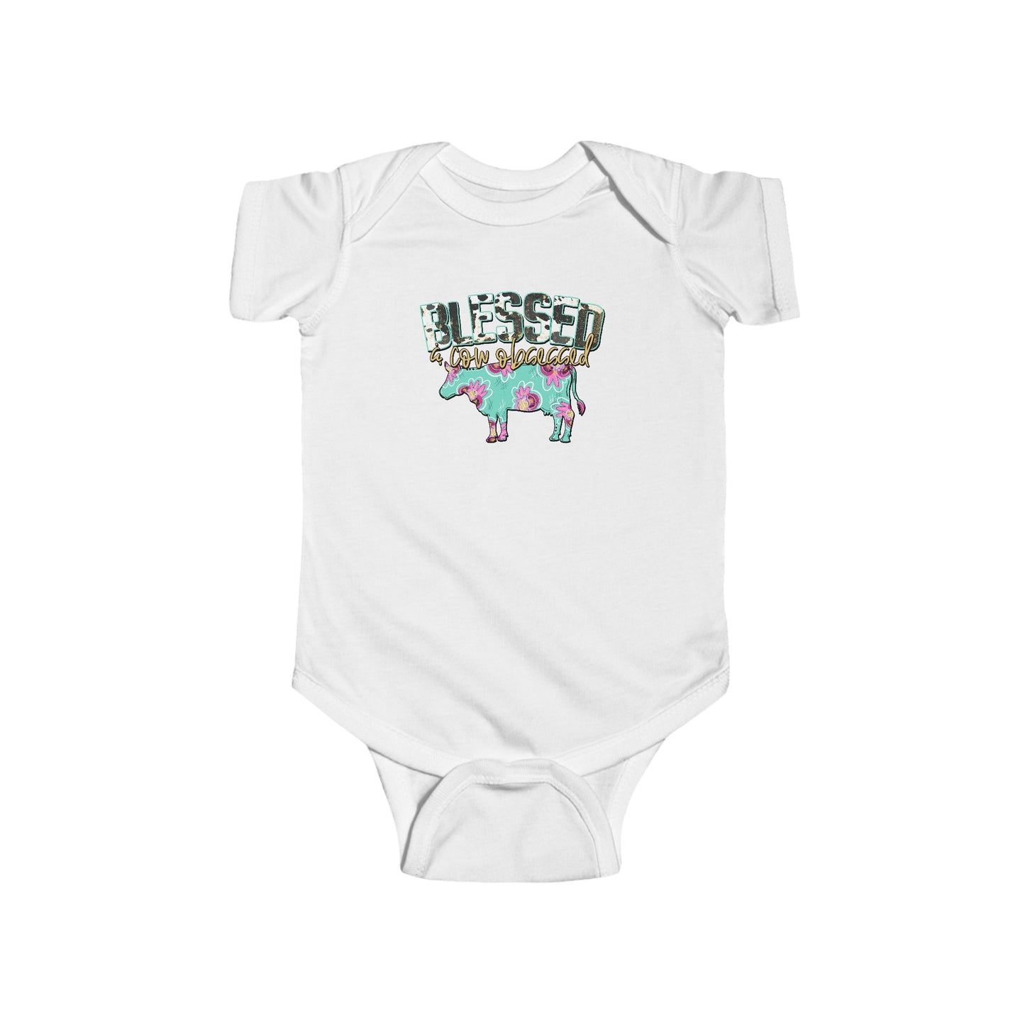 Blessed and cow obsessed baby onesie