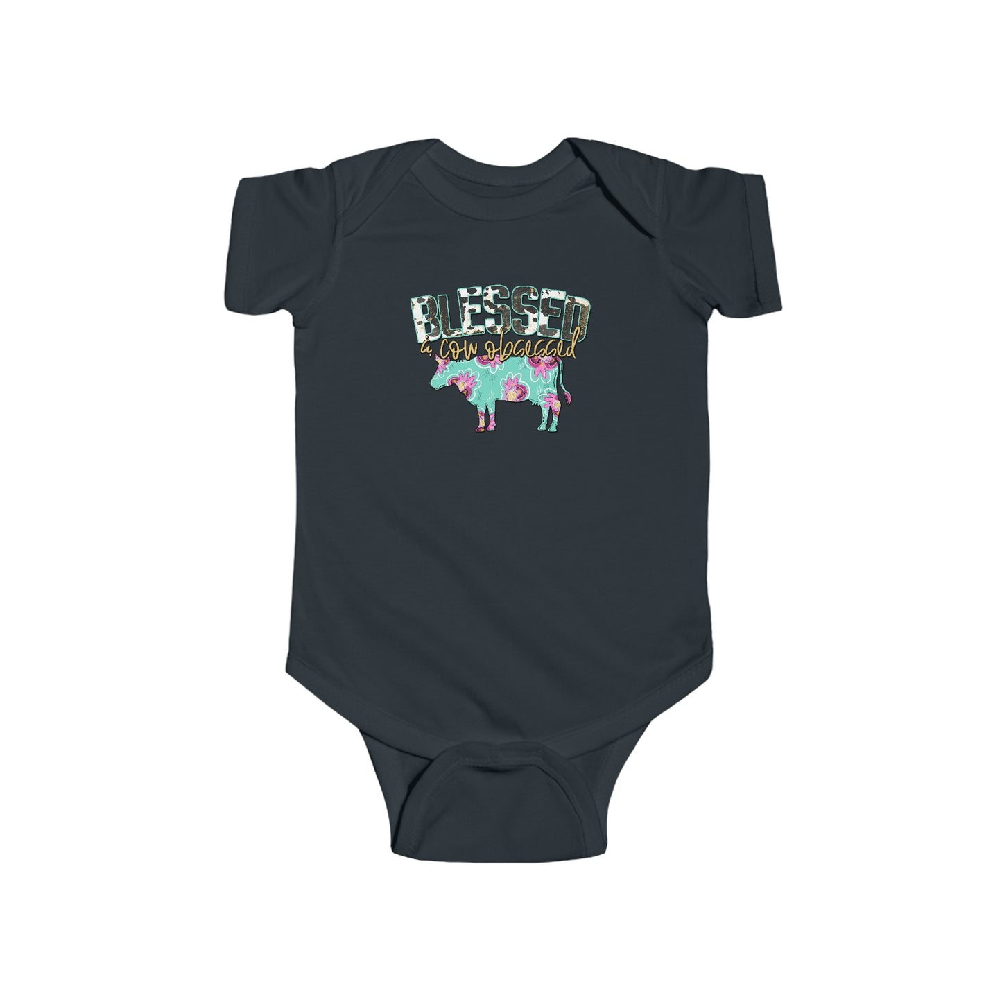 Blessed and cow obsessed baby onesie