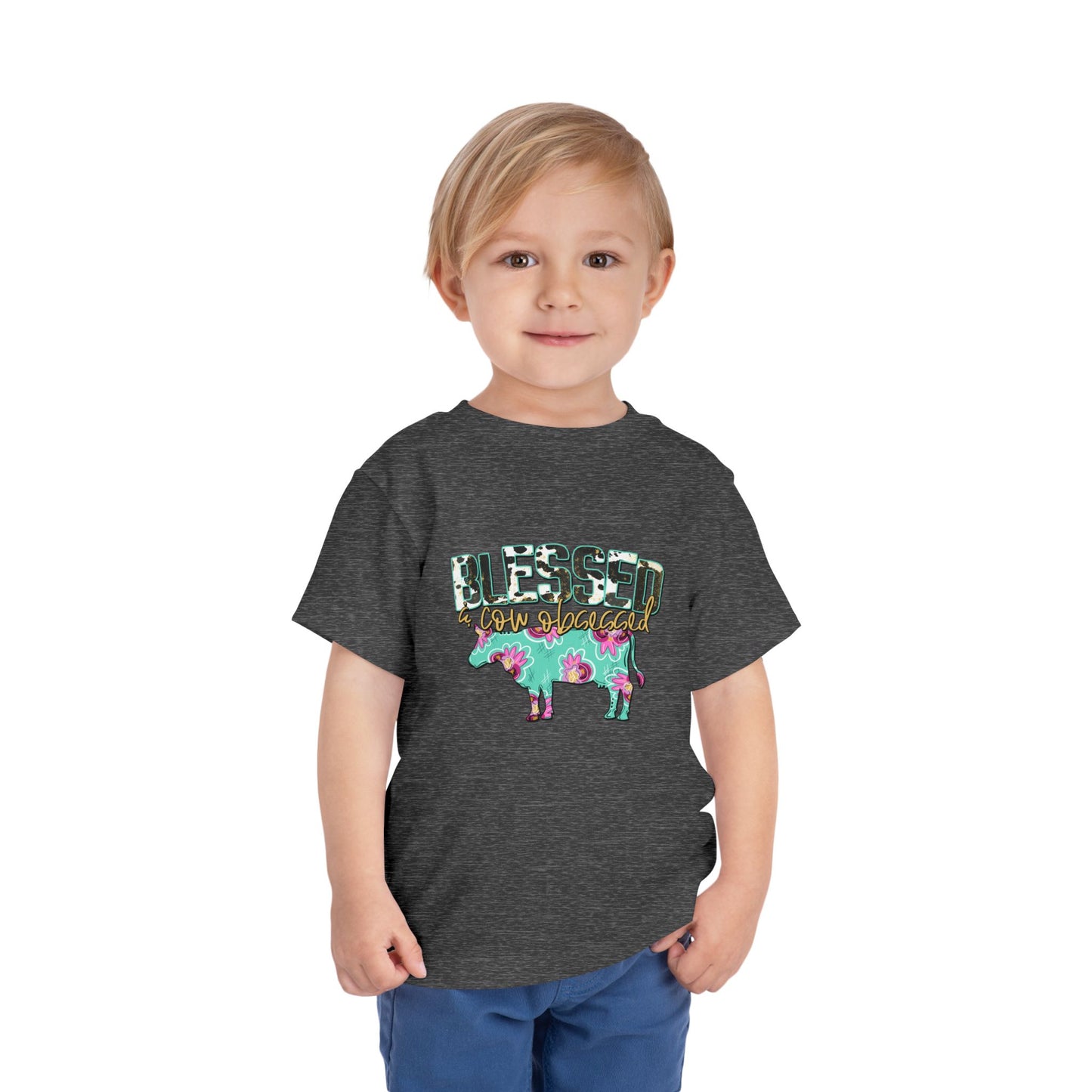 Blessed and cow obsessed toddler tshirt