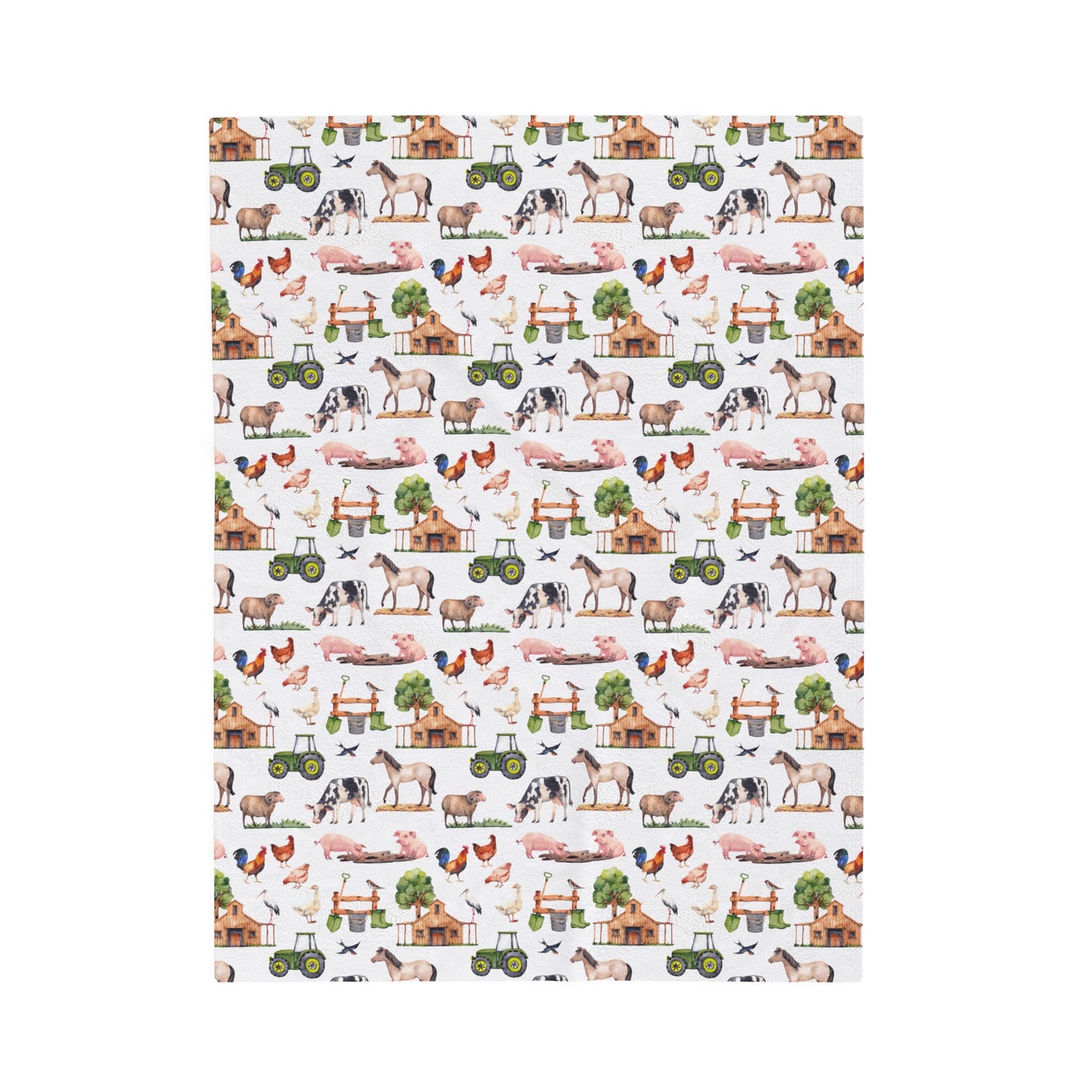 Farm Animals Velveteen Plush Blanket