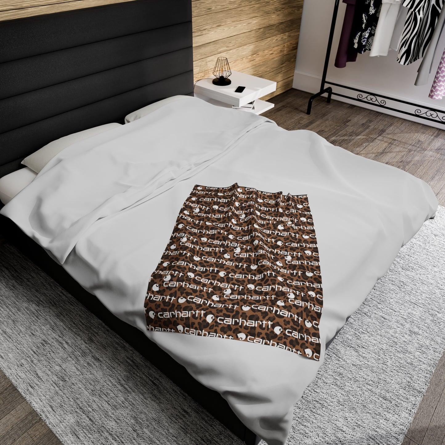 Cheetah Carhartt Velveteen Plush Blanket