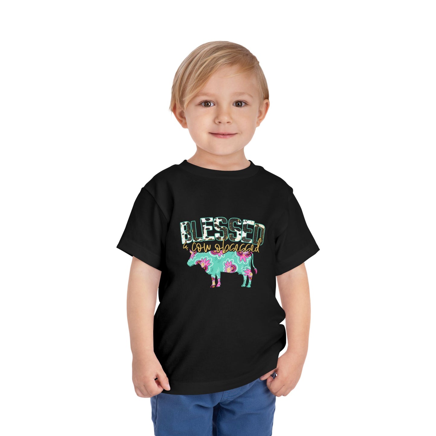 Blessed and cow obsessed toddler tshirt