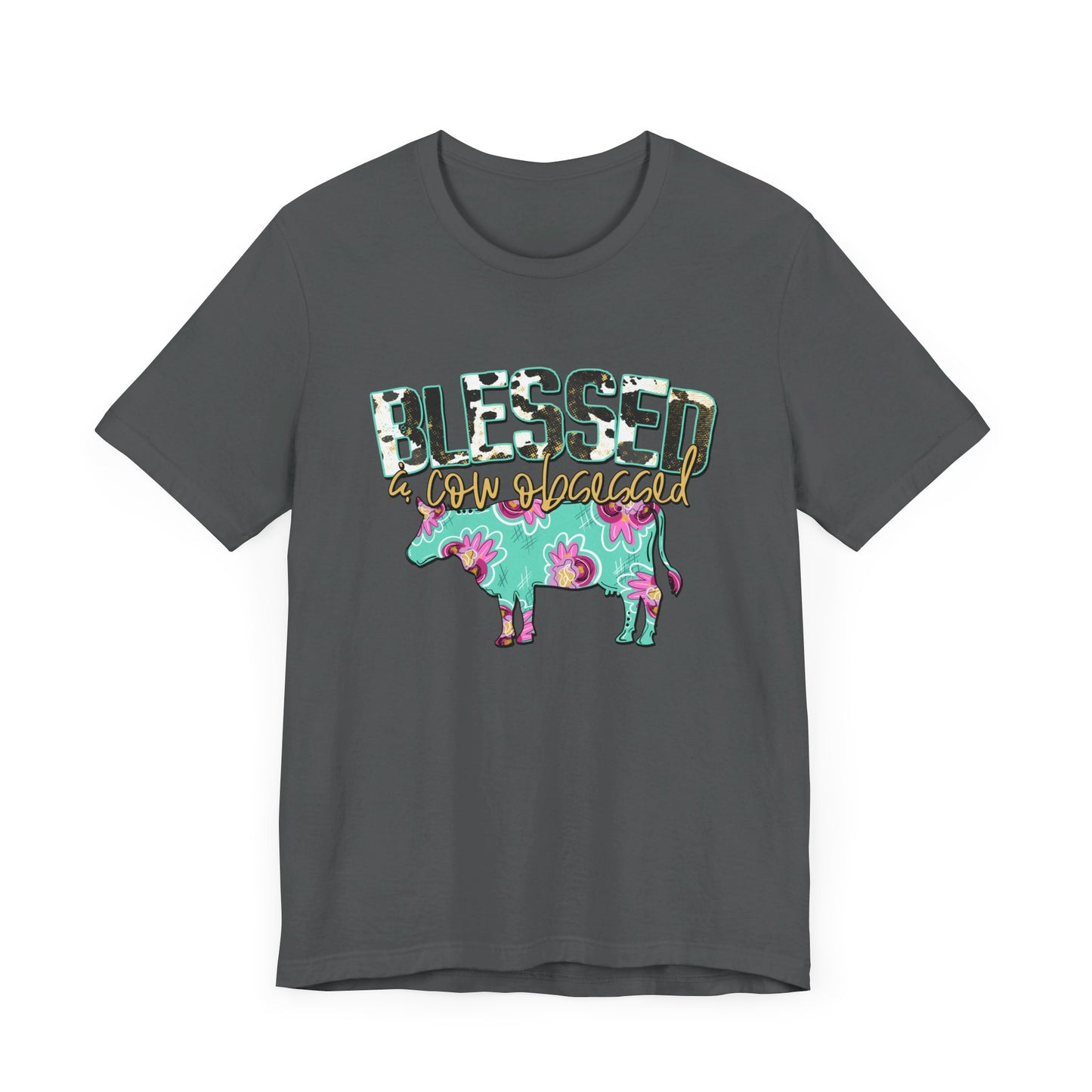 Blessed and cow obsessed adult tshirt