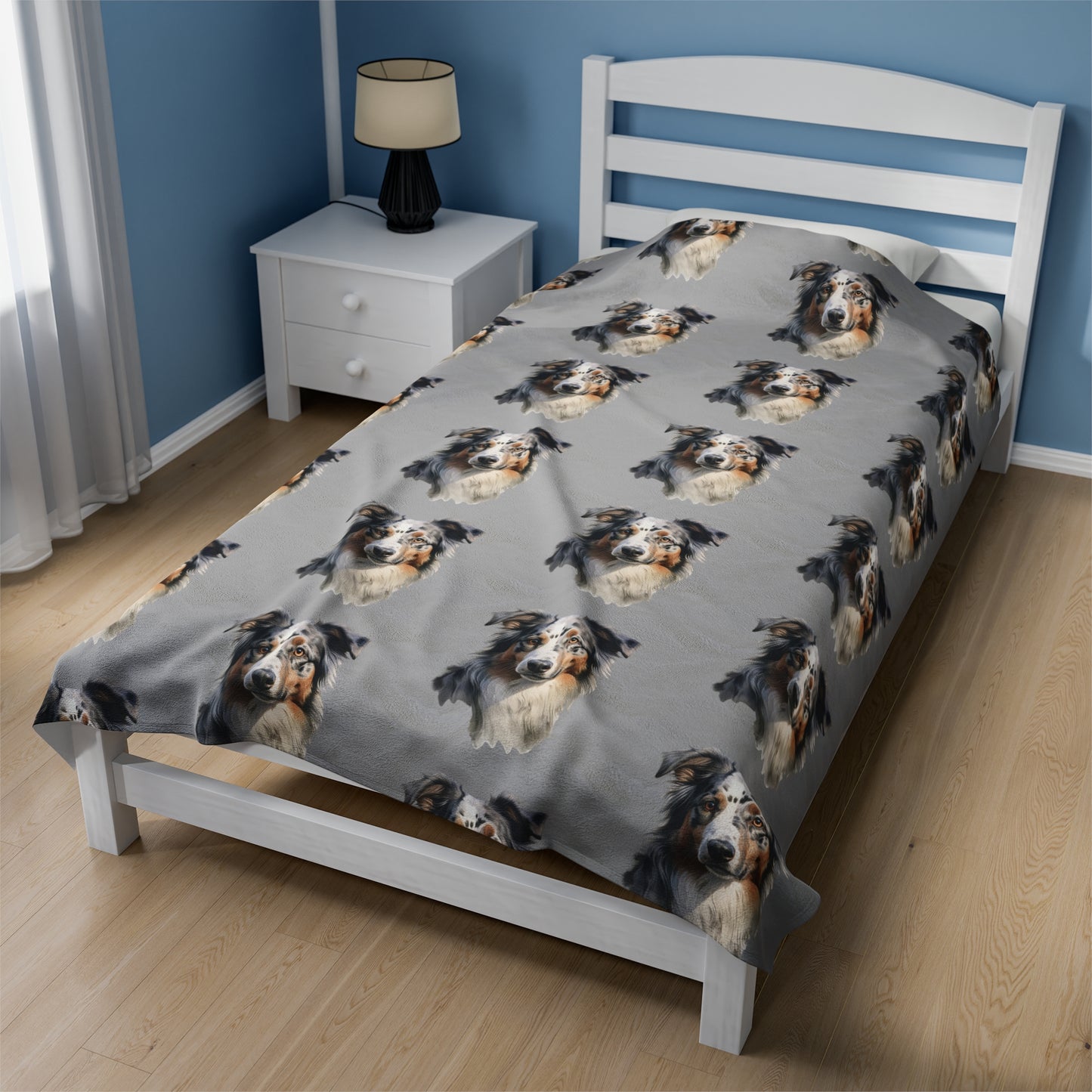 Australian Shepherd Aussie Velveteen Plush Blanket