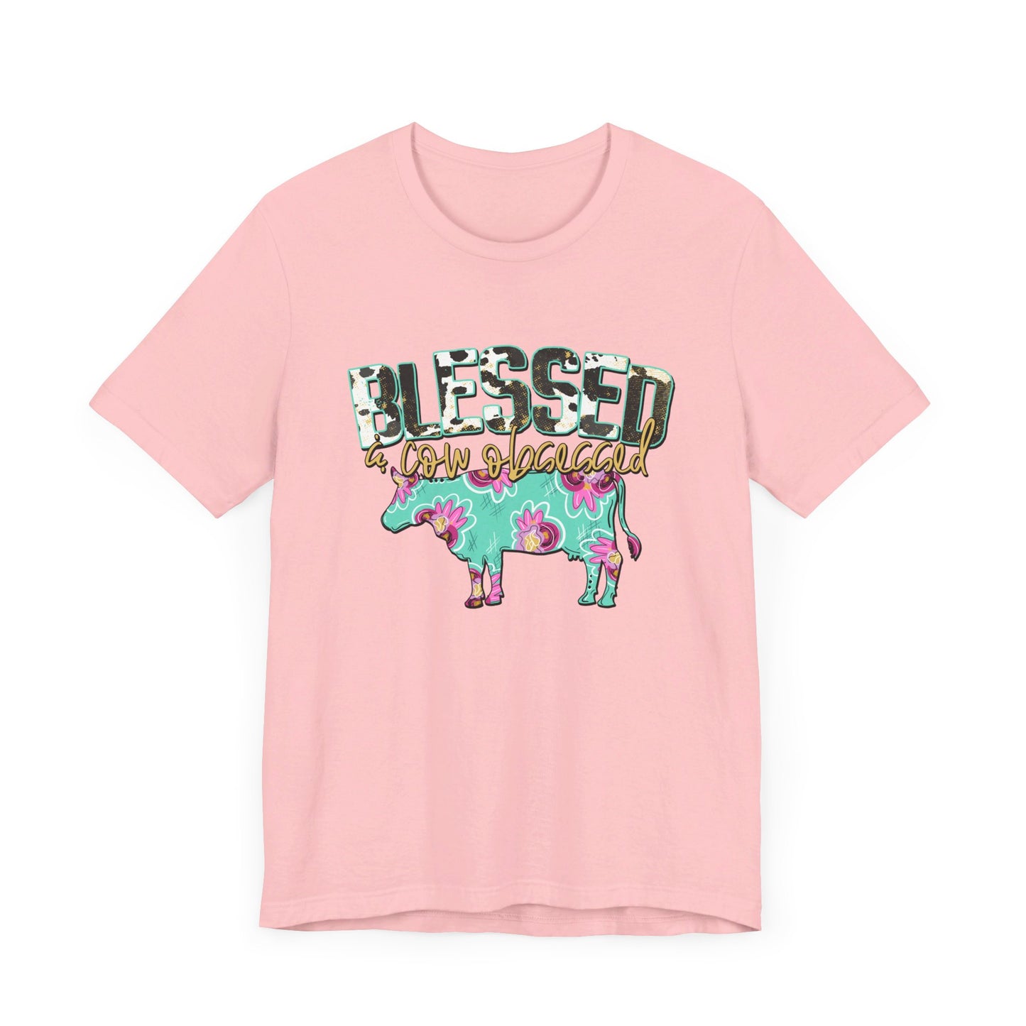 Blessed and cow obsessed adult tshirt