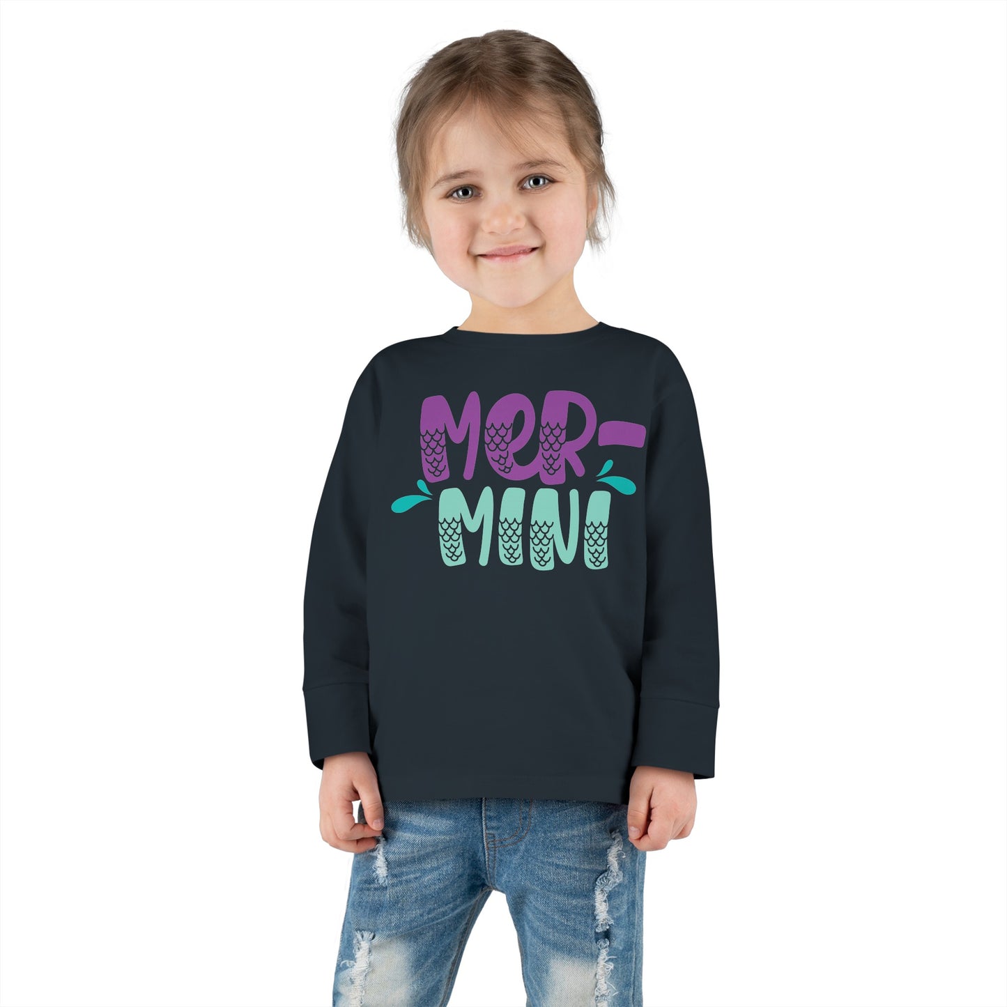 Mer Mini mermaid Toddler long sleeve tshirt