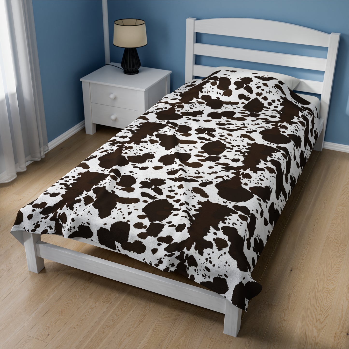 Cow Print Velveteen Plush Blanket