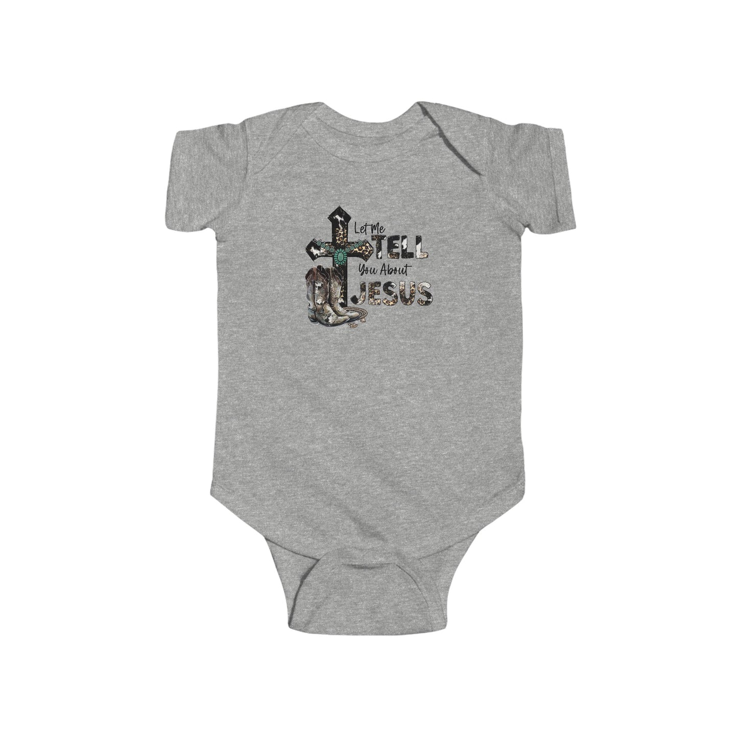 Let me tell you about Jesus baby onesie