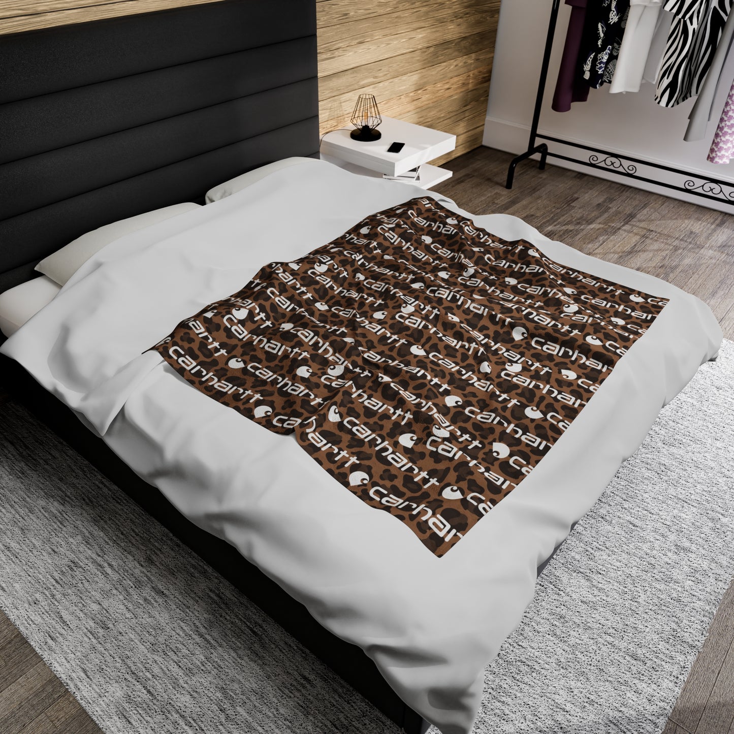 Cheetah Carhartt Velveteen Plush Blanket