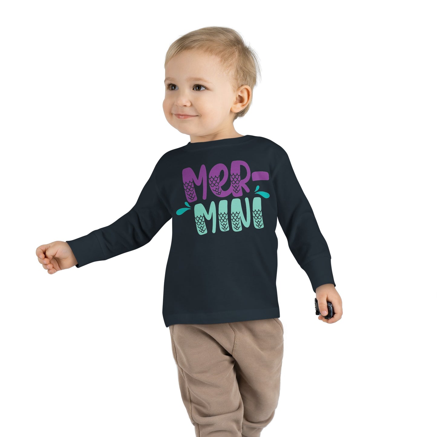 Mer Mini mermaid Toddler long sleeve tshirt