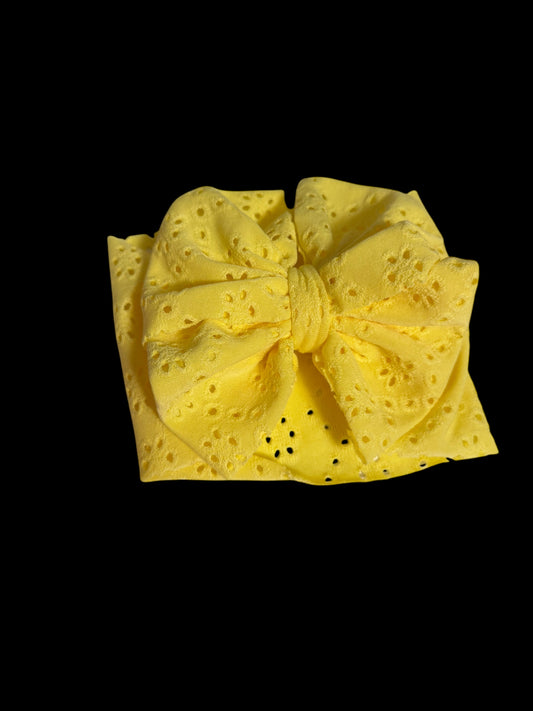 Yellow messy headwrap bow