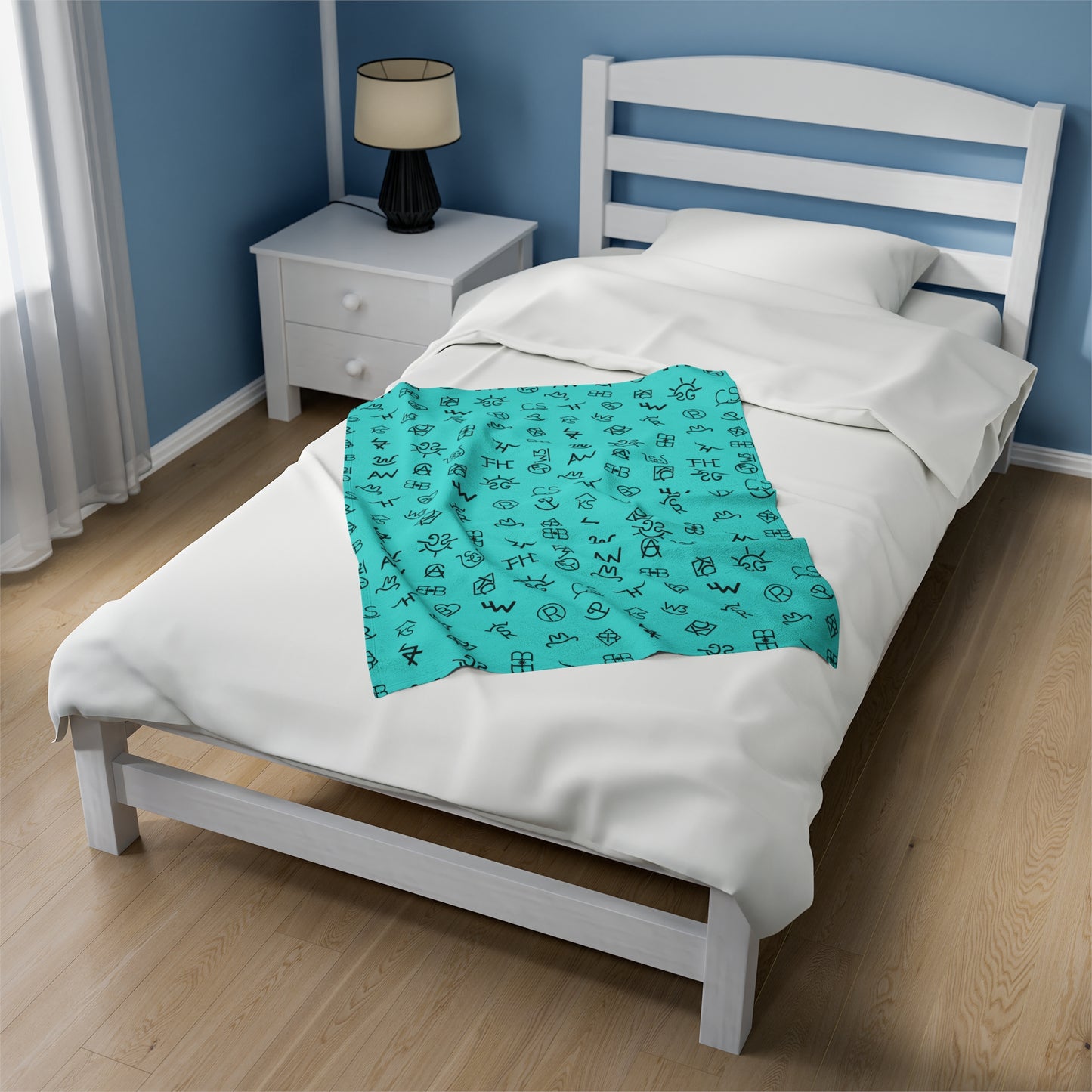 Turquoise brands Velveteen Plush Blanket