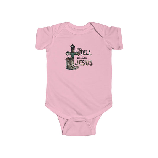 Let me tell you about Jesus baby onesie